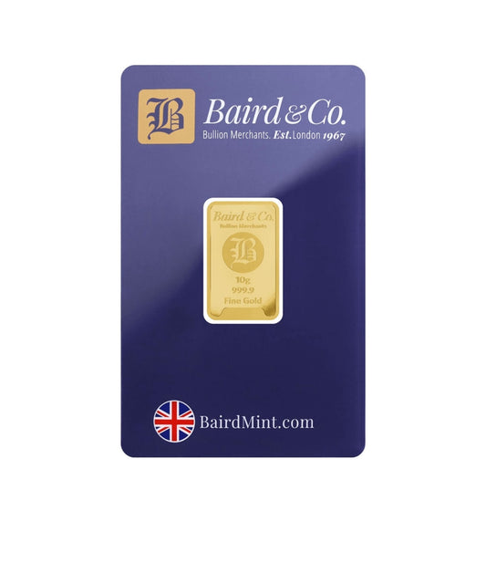 10g 999.9 Gold Bar – Baird & Co – Sealed Certicard – Investment Gold – UK Seller