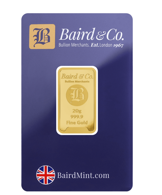 20g 999.9 Gold Bar – Baird & Co – Sealed Certicard – Investment Gold – UK Seller